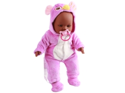 20du26 boneca Reborn 16 Polegadas Pele Preta Lifelike com Chupeta e Roupas Fofas