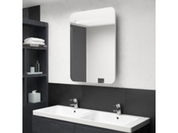 Vidaxl Armário Espelhado Casa De Banho Led 60x11x80cm Branco Brilhante