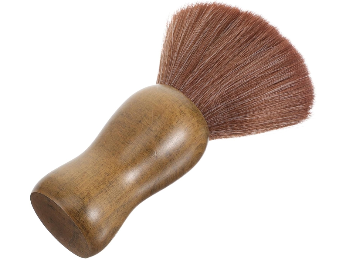 Escova Para Barba Masculina, 1 Peça, Cabo De Madeira Natural E Cerdas De Nylon.