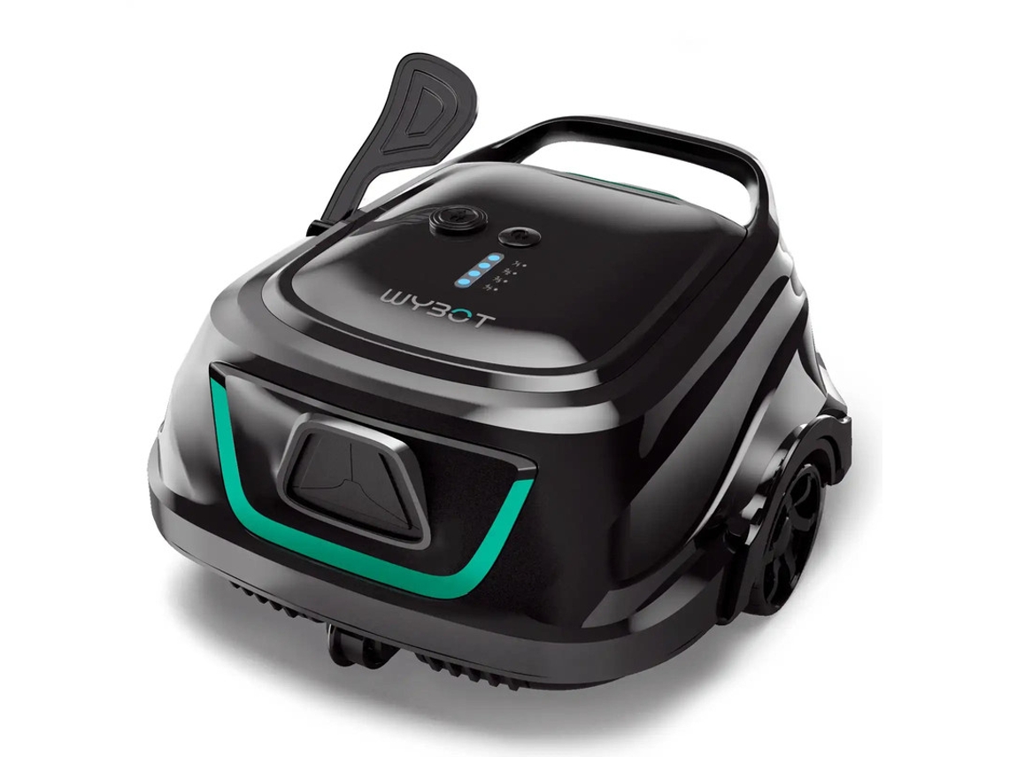 A1 Robô Aspirador de Piscinas Sem Fios Filtro Duplo 120min de Autonomia Carga Rápida 2.5h para Piscinas de Fundo Plano Até 100 Preto WYBOT