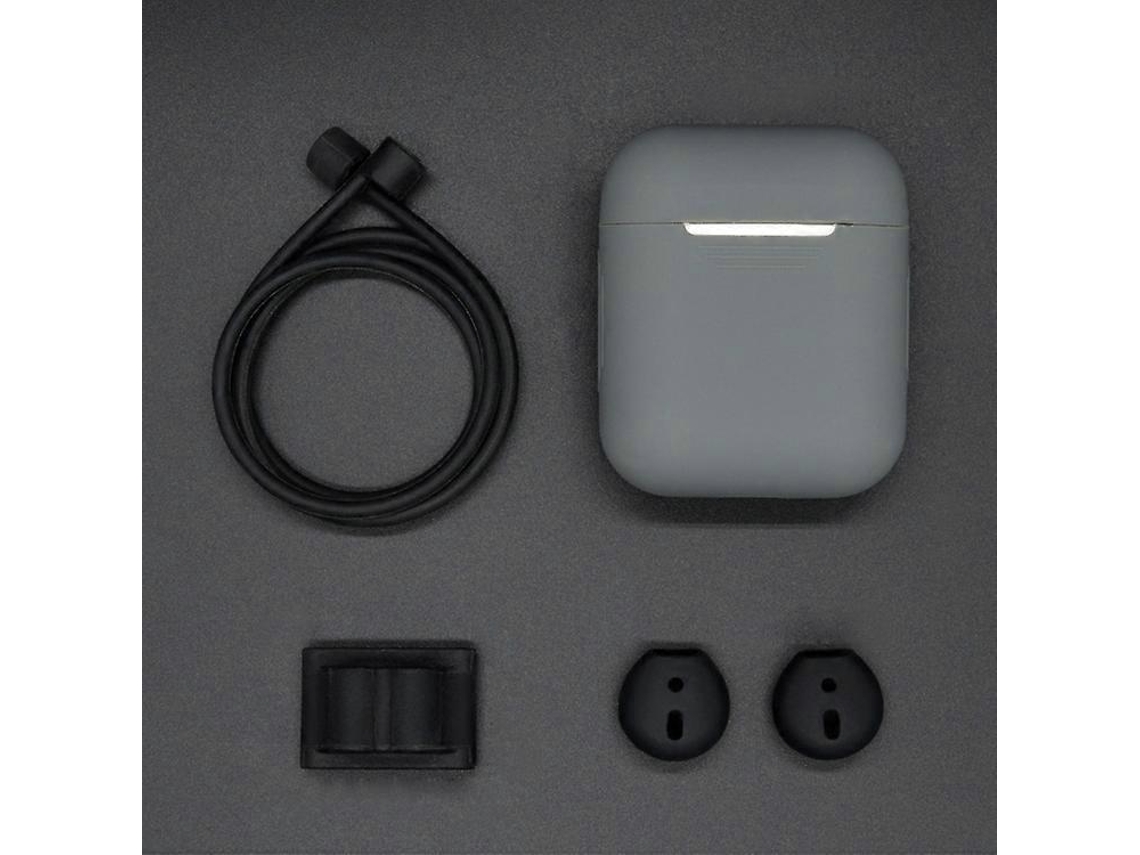 Conjunto De Capa Protetora Para Fones De Ouvido Bluetooth Sem Fio Apple Airpods 1/2: Cordão Anti-perda, Capa De Silicone, Fivela Para Pendurar Fones D