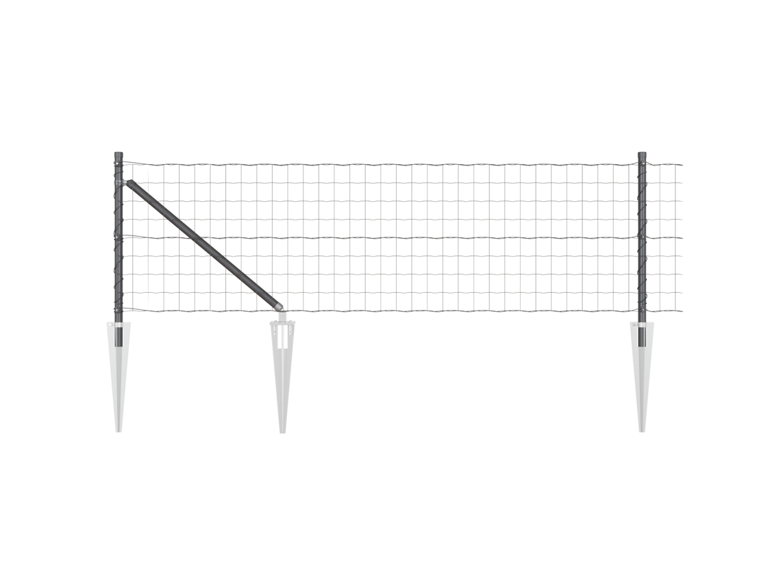Conjunto 1 Cerca Externa Vidaxl Cinzento Aço (50 X 0,4 M)