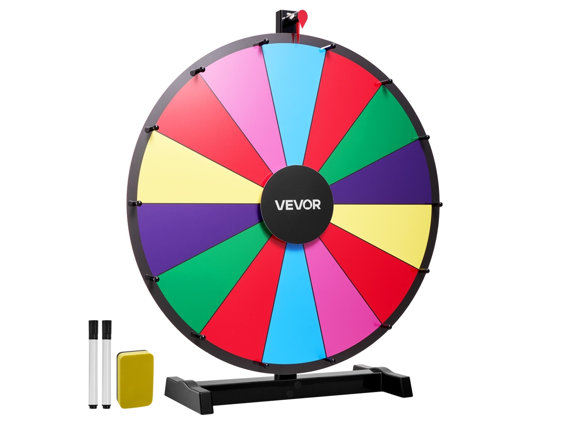 Roda Da Fortuna Interativa De 61 Cm Suporte 14 Ranhuras 6 Cores Vevor