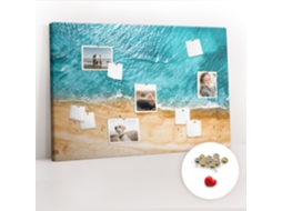 Painel De Cortiça Para Parede Mar, Praia E Pessoas Para A Sala De Estar Espelharte (120x80 Cm)