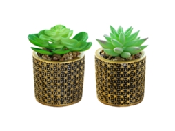 2 Peças de Flores Artificiais Bonsai Suculento Simulado Ornamentos Criativos Pequenos em Vaso NEVEANCE