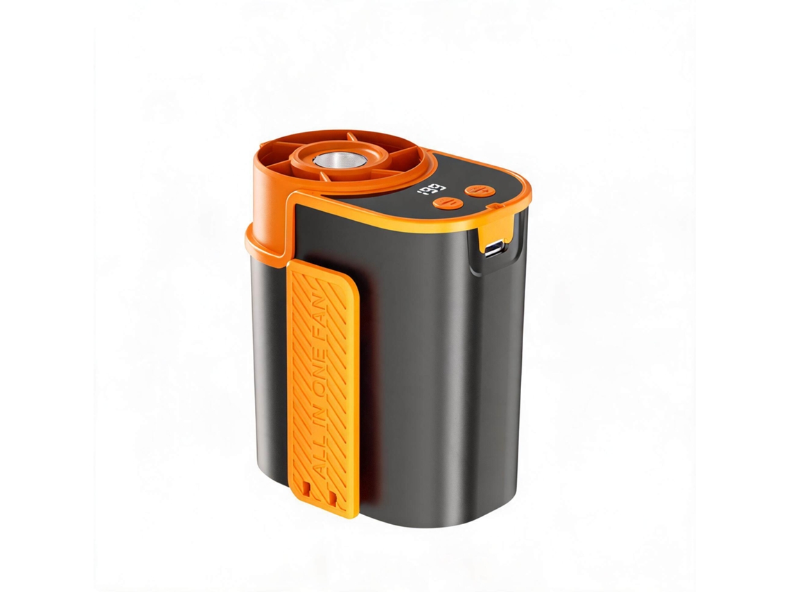 Ventilador Portátil HENTEN HOME de Cinto com visor digital, laranja