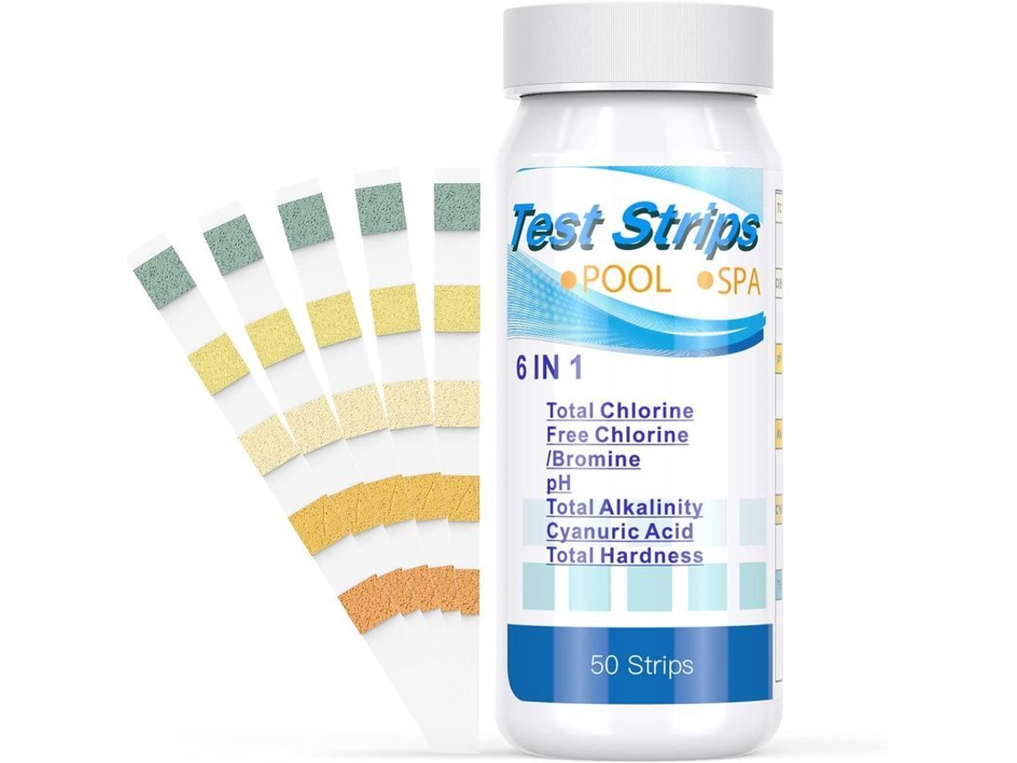 Tiras de Teste para Água de Piscina e Spa, 6 em 1 | S/MARCA