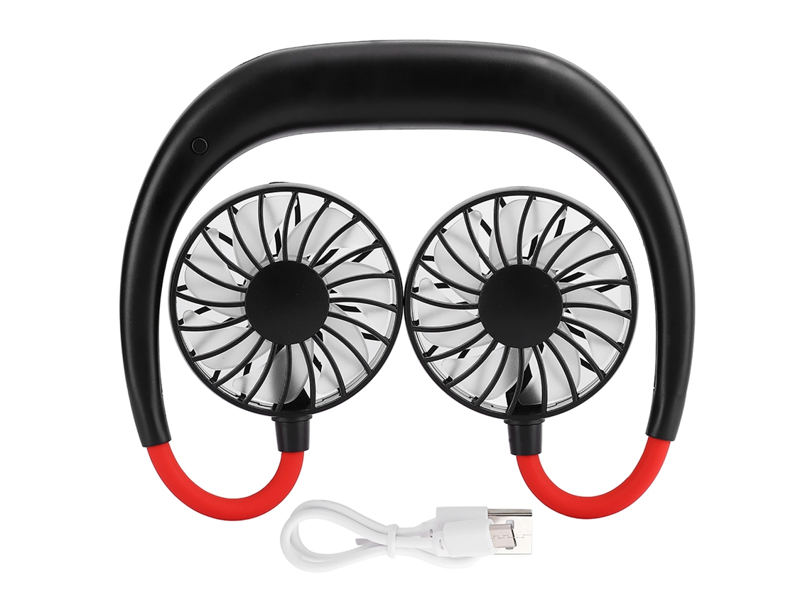 2026zentro-ventilador De Pescoço Portátil Mini Recarregável Usb 3 Velocidades Estilo Pendurado Duplo Para Mesa E Pessoal