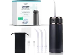 Irrigador oral Stream Water Flosser, 3 pontas especiais, pressão ajustável, remove placa bacteriana, preto YWP