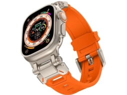 Pulseira Flexisteel para Apple Watch Series 7 41mm ORYSIN Laranja Design Resistente e Elegante