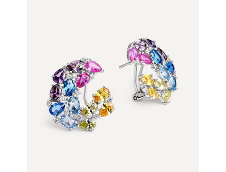 Brincos Ogún da Earcandy Jewelry em prata, metal sem níquel e zircônia.