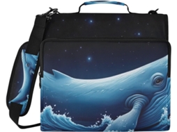 Pasta Organizadora Com Estampa De Baleia, Oceano Azul, Lua E Estrelas, Compartimento Laptop, Organizador De Pastas