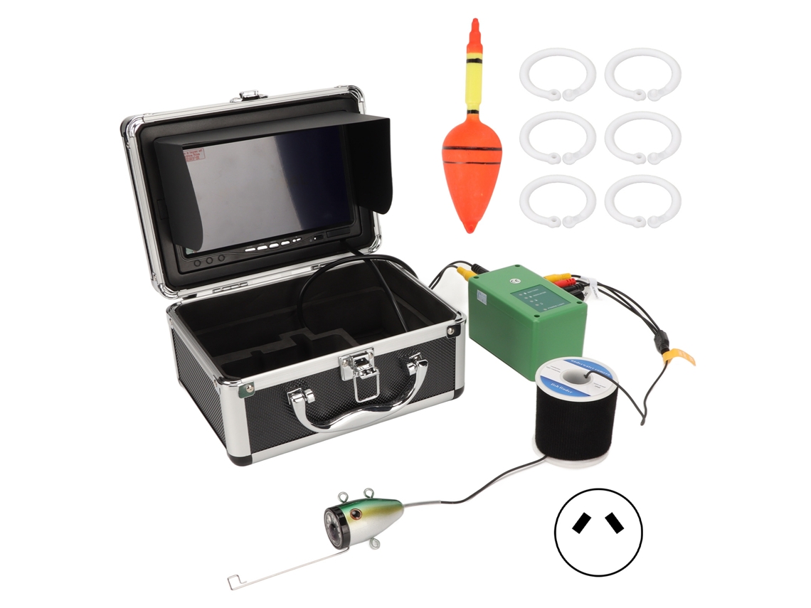 Câmera de Pesca Subaquática 1000tvl com Tela Lcd 7 Polegadas e Display de Profundidade/temperatura