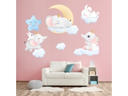 Lurelia Adesivo Mural Folhas Bebé Pvc Autoadesivo Impermeável Removível 1 Folha 90x30 Cm Quarto Sala