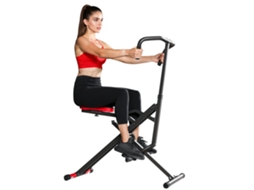 Aparelho de Treino Abdominal TOPBRICO dobrável com assento ajustável para braços e pernas 57x105x115cm vermelho