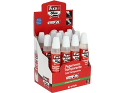 Cola Instantânea Fixo Transparente Ponta Dupla 35 g12 Unidades