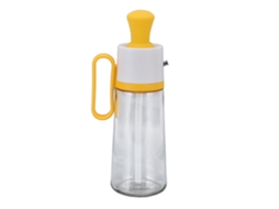 Frasco de Óleo 550ml Anti vazamento Vidro Transparente com Escala para Churrasco Outdoor Dourado S/MARCA