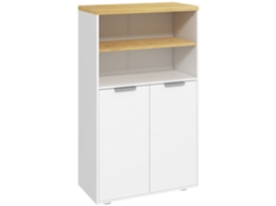 Armário para Banheiro com 2 Portas e 2 Compartimentos Abertos 60x30x102 cm Branco VISTA