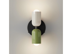 Luz Parede Nórdica bidirecional, tons creme e verde, para banheiro e quarto | S/MARCA
