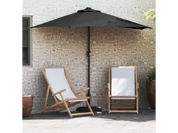 Vidaxl Guarda-sol De Jardim 294 X 150 X 224 Cm Poliéster E Aço Preto