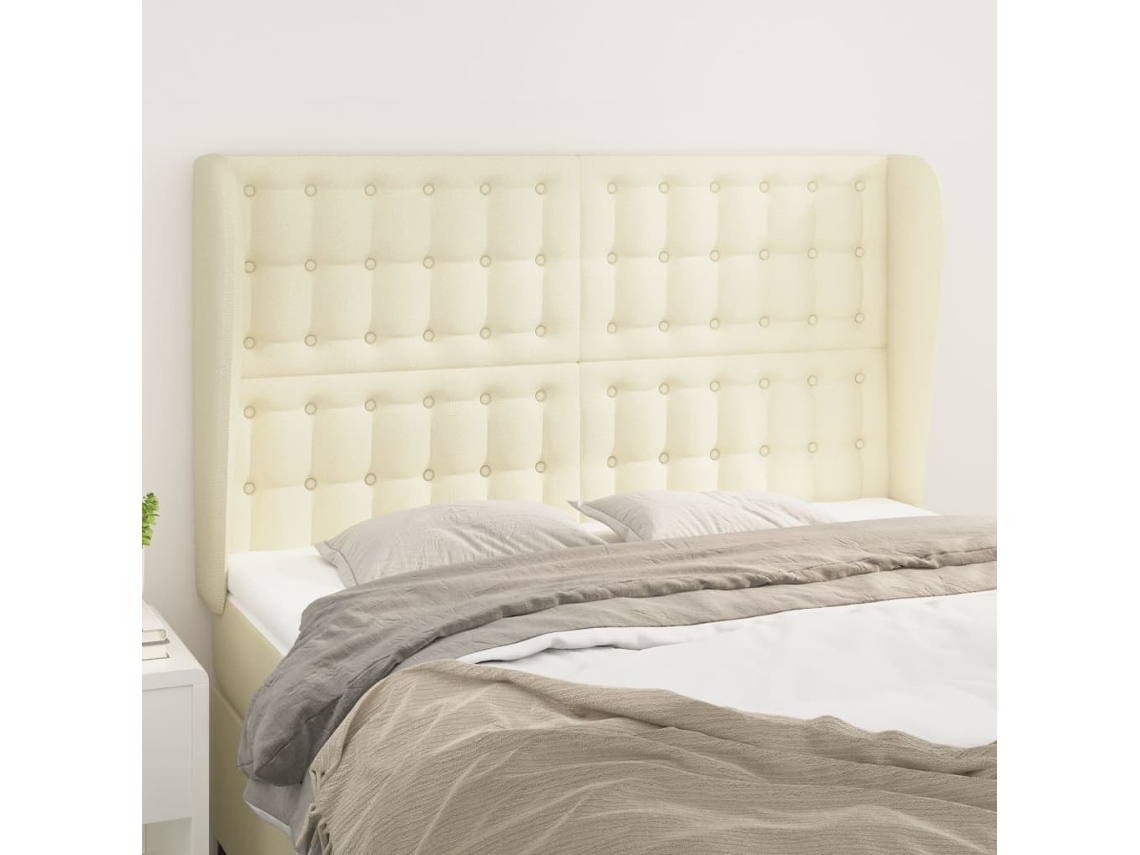 Headboard, Headboards Vidaxl Creme Couro Artificial (147 X 23 X 118/128 Cm)
