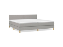 Cama com Molas/colchão 200x200 Cm Tecido Cinza claro MAISON EXCLUSIVE