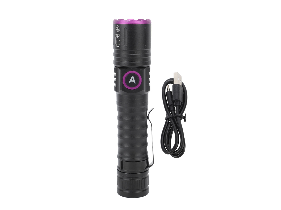 Lanterna Uv 395nm Recarregável Usb, Portátil, para Detecção de Manchas de Urina de Pets | S/MARCA