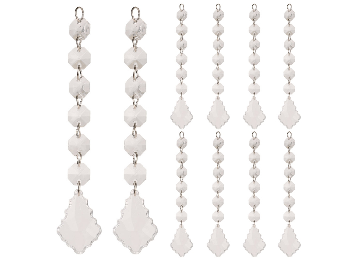 Baok-10 Peças Lote Diamantes De Acrílico 6+1 Para Decoração De Casamento Pingentes Cristal Joias Decor(e)