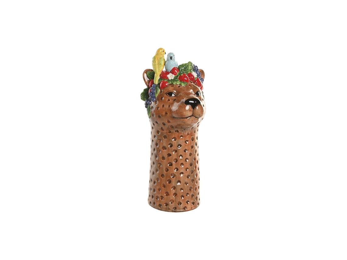 Vaso Home Esprit Castanho Cerâmica Tropical 16 X 16 X 38 Cm