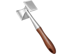Martillo para Carne, Martillo de Carne de Acero Zinco com Cabo de Madeira, 2 em 1 para Amaciar e Aplanar Carnes