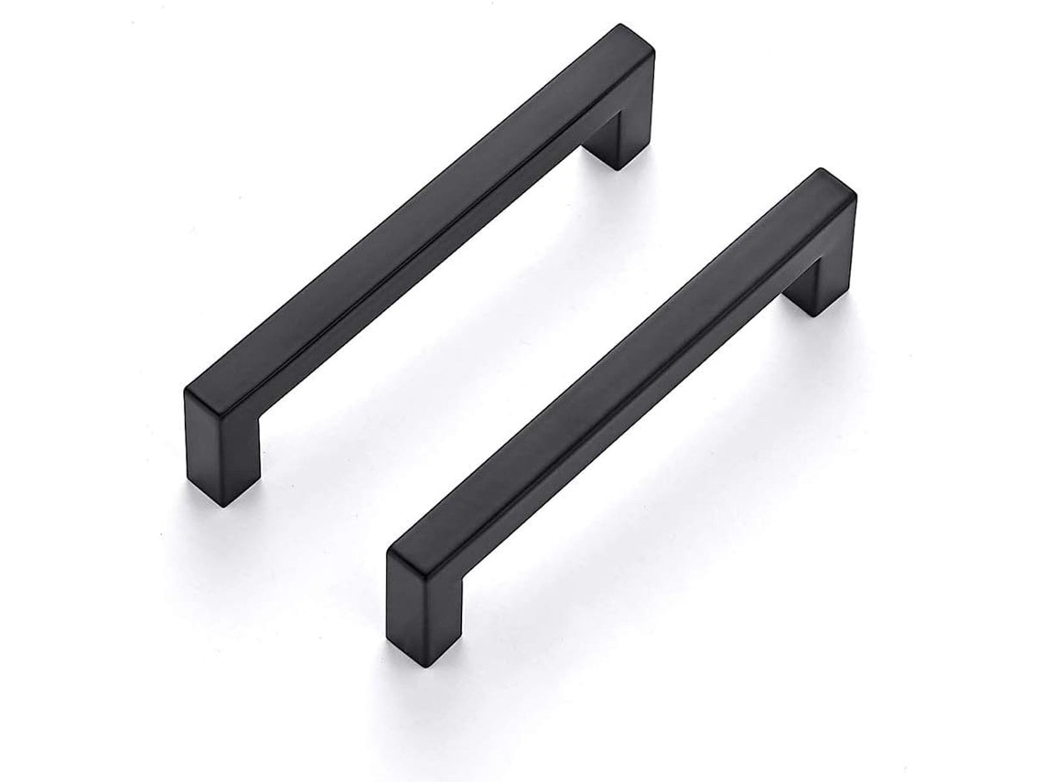 Conjunto de 10 Puxadores Pretos 160 Mm para Armários Cozinha, Puxadores de Aço Inoxidável para Gavetas e Guarda, Roupas, Design Moderno BRILVIBERA