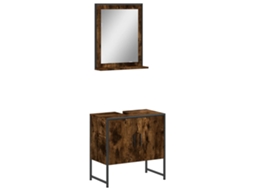Conjunto de 2 Móveis de Casa de Banho Madeira Carvalho Fumado MAISON EXCLUSIVE