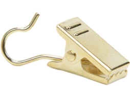 Rebe 20 Ganchos de Cortina de Acero Inoxidable, Clip para Cortinas, Ideal para Colgar Cortinas de La Varilla Oro