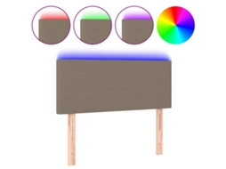Led Headboard, Led Headboards Vidaxl Cinzento-acastanhado Tecido (90 X 5 X 78/88 Cm)