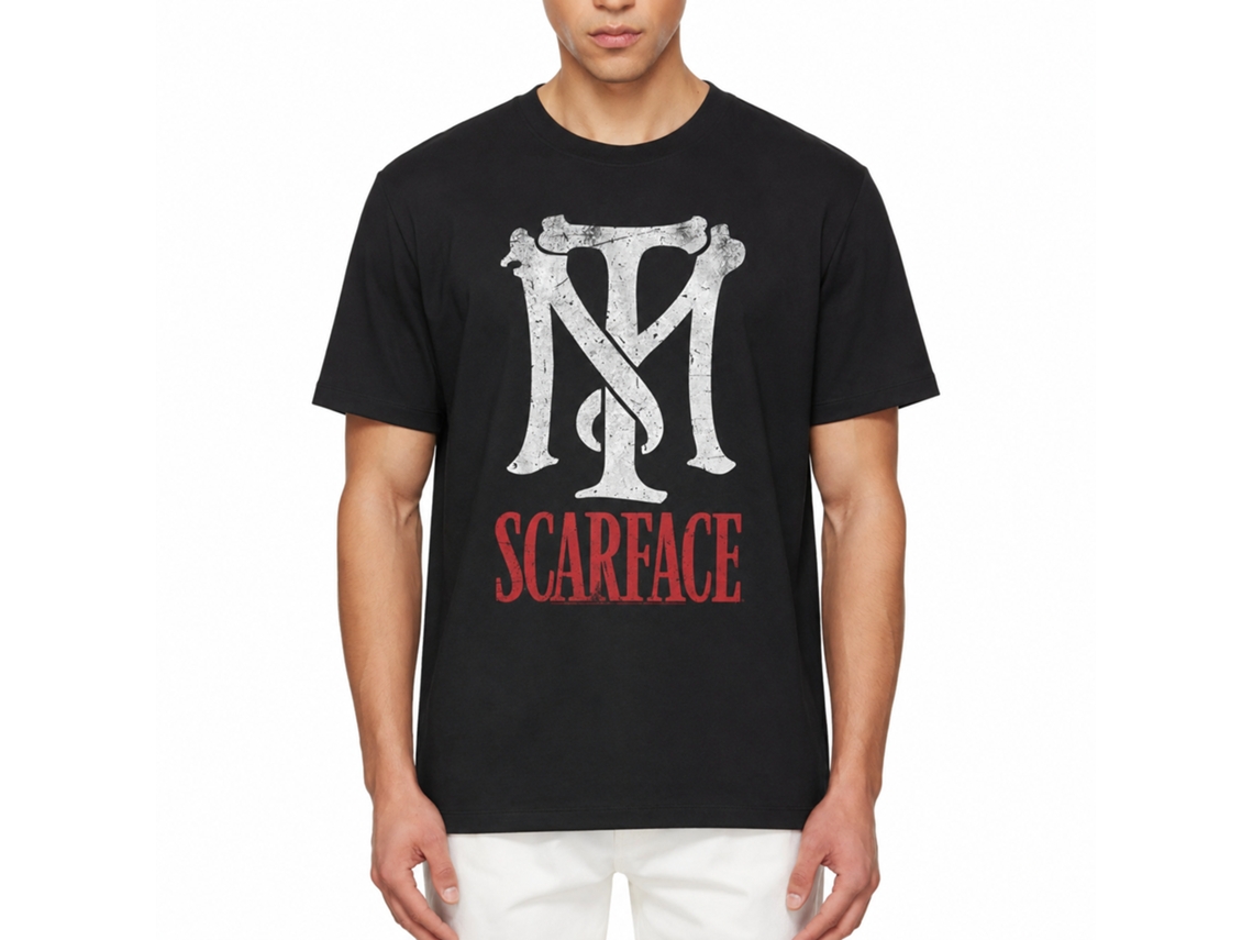 Rockinstone Scarface Movie Tm Scarface Movie Solid Smoke Adult T-shirt Size:s