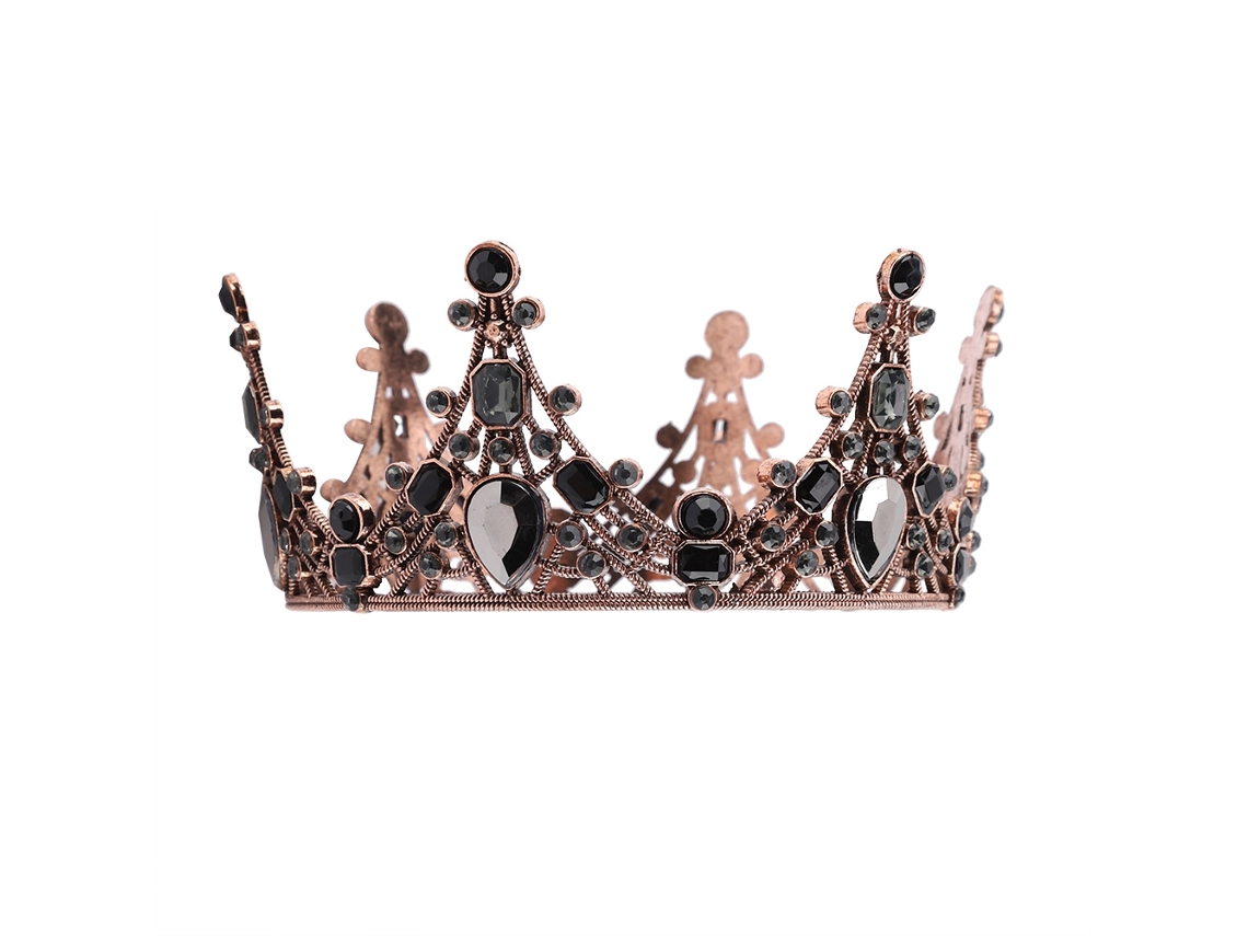 Topper de Bolo Rainha Crown LAXISCREED em Metal Pérola Estilo Barroco para Casamentos