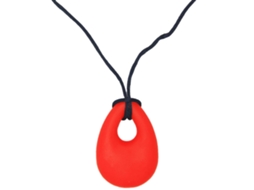 Primerox colar Mastigável para Bebê em Silicone Macio Pingente Lágrima Vermelho Brincadeira Sensorial