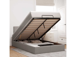 Moldura De Cama Otomana Vidaxl Com Tecido Cinza 120x200cm