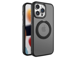 Suporte Casa Para Iphone 14 Pro Pele Sintética Magnética Preto