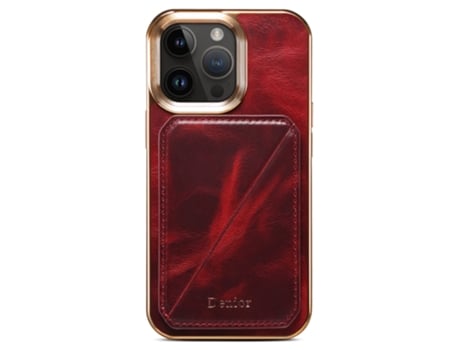 Suporte Casa Galvanizado Para Iphone 12 Pro Max Denior Pele Sintética Com Porta-cartões Vermelho