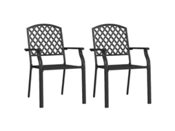 Maison Exclusive - Cadeiras De Exterior Empilháveis 2 Pcs Aço Antracite