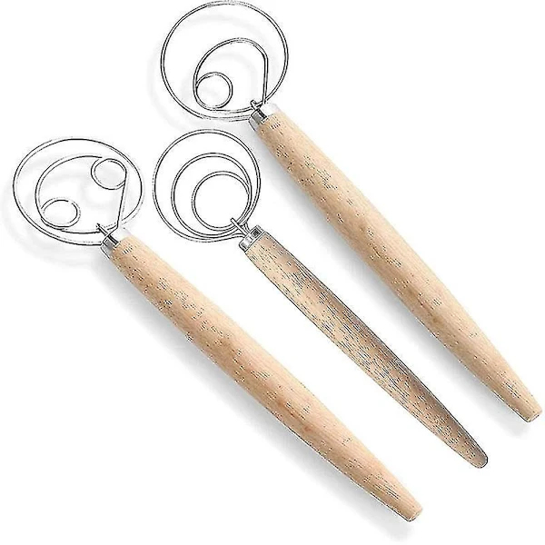 Batedor De Massa Dinamarquês Na/padaria, Conjunto De 3 Peças Em Aço Inoxidável, Ideal Para Bolos, Sobremesas, Pães, Pizzas E Massas