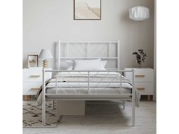 Vidaxl Estrutura De Cama Com Cabeceira E Pés 100x190 Cm Metal Branco