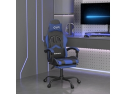 Vidaxl Cadeira Gaming Giratória C/ Apoio Pés Couro Artif. Preto/azul