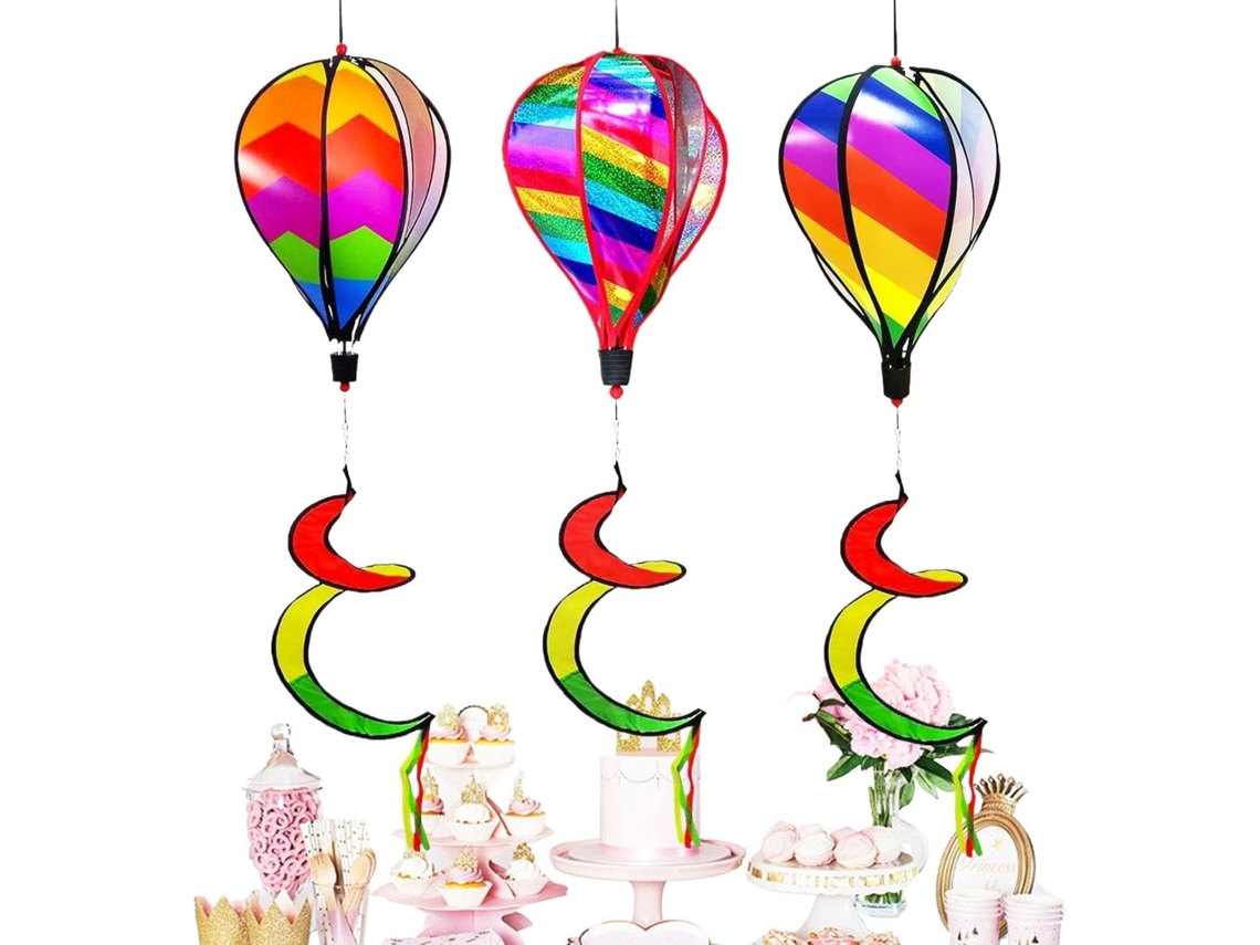 Espirais de Vento para Exterior, Ornamentos, Moinho de Vento Listrado, 3 Peças, Jardim, Biruta, para Jardim, Caminho, CHABERLU