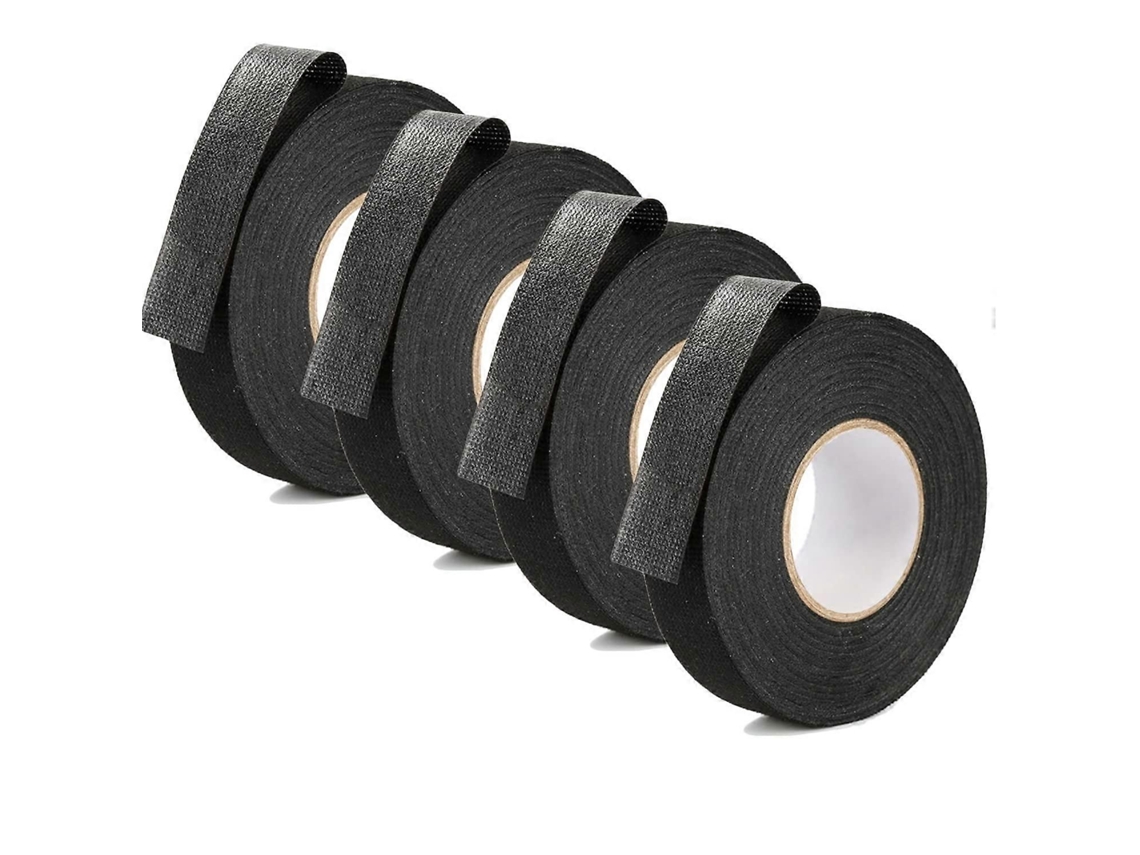 Fita Adesiva Preta Scotch de 19 Mm X 15 M, 4 Rolos, Fita Adesiva Isolante Preta para Automóveis, Fita Adesiva para Carros de Alta Temperatura. GOKOCO