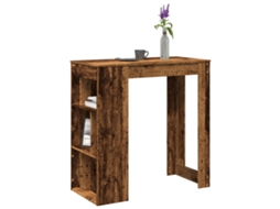 Vidaxl Mesa De Bar Com Prateleiras Derivados De Madeira Madeira Velha