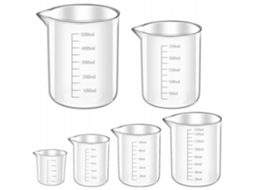 Kit De Medidores, 6 Peças, 25-500 Ml, Transparente