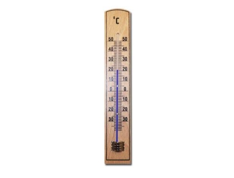 Pluvia termometro 101015  205x35 mm madera 30700