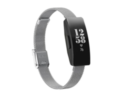 Lurelia Fitbit Ace 3/ Inspire 2 Pulseira Com Fivela Dupla De Segurança, Laço Milanês Prateado